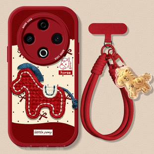 波点小马适用vivoy500手机壳y300t保护套y200gt小羊皮y100i带挂绳硅胶pro+超薄全包长续航版防摔喜庆新年款女