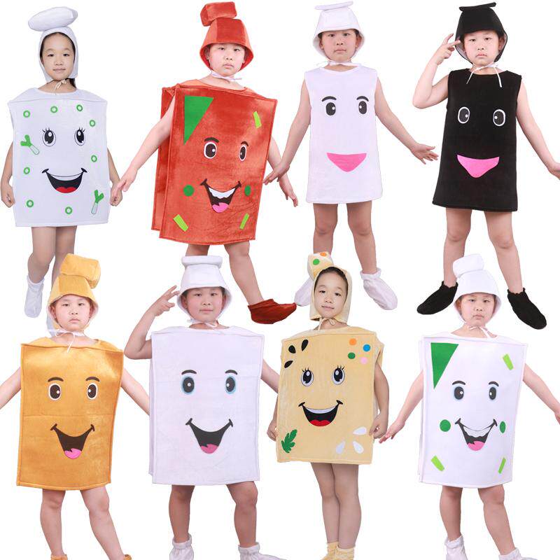 儿童豆腐凉粉舞蹈服一园青菜成了精表演服装幼儿园水果蔬菜演出服