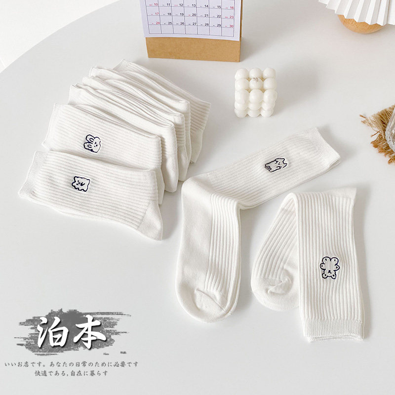 日系学院风纯棉jk制服白色袜子