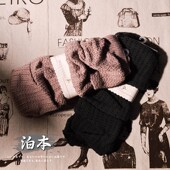 秋冬日本新款 女士脚踝装 饰套街拍日系纯色文艺堆堆女袜中筒jk学院