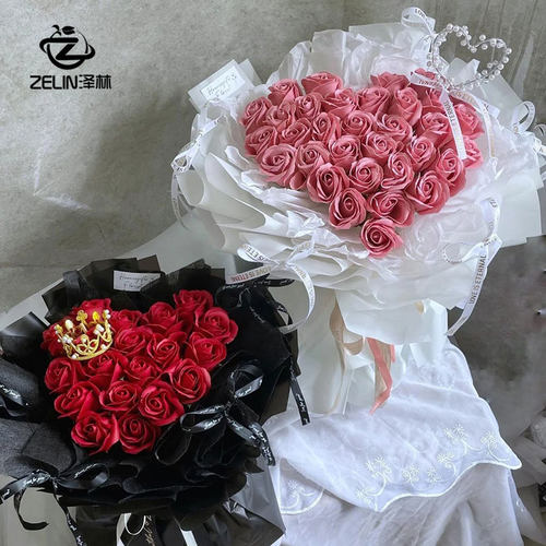 泽林新款爱心花束插花神器
