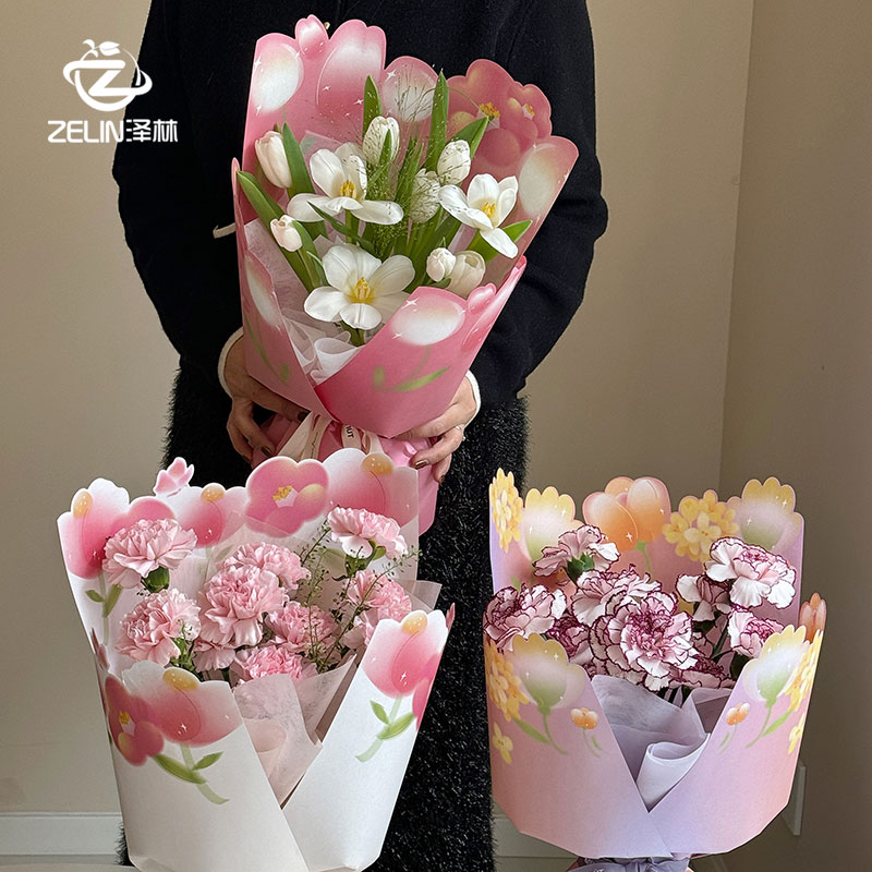 泽林爱心立体纸花束包花纸