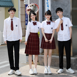 红歌合唱团诗歌朗诵演出服装 高初中学生成人学院风运动会班服套装