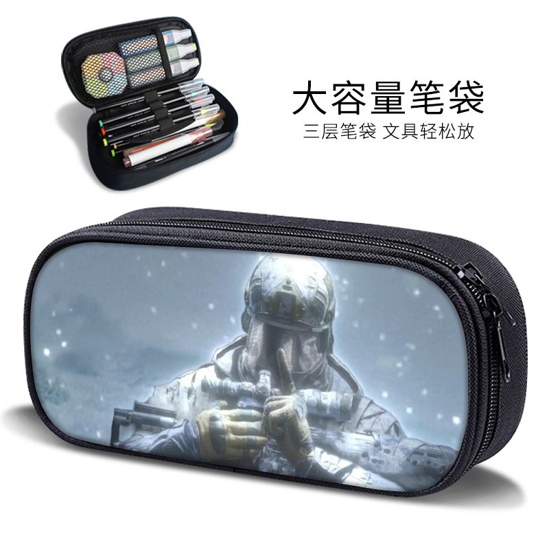 极境风雪新款笔袋男生暗区突围射击游戏周边费雷德铅笔盒卡通文具图片