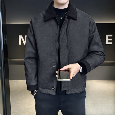 皮羽绒服男冬季加厚保暖夹克外套