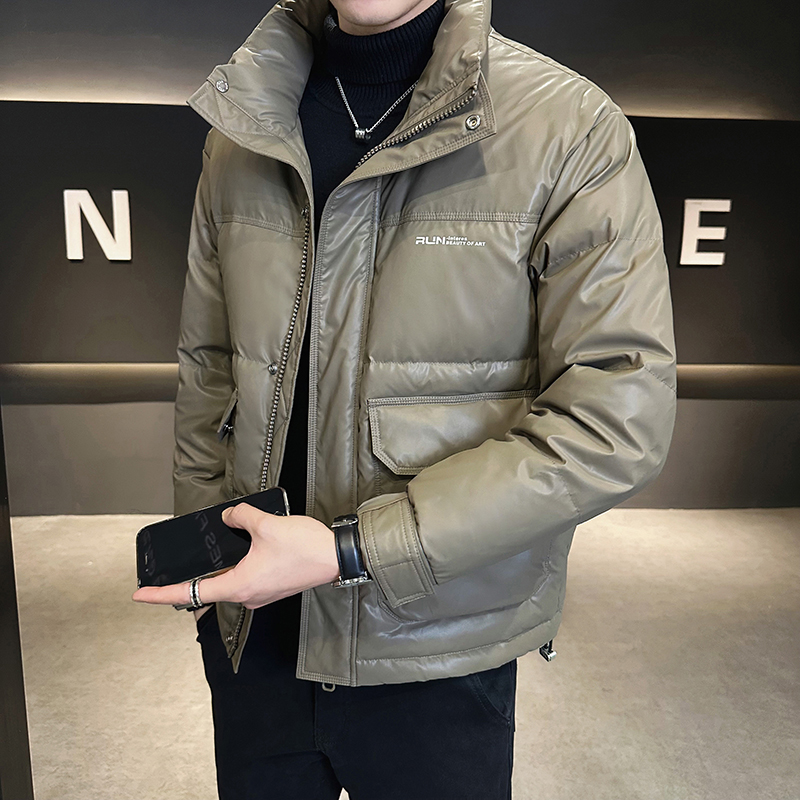 男士轻薄羽绒服冬季2025新款防水免洗男装加厚短款防寒服皮衣外套