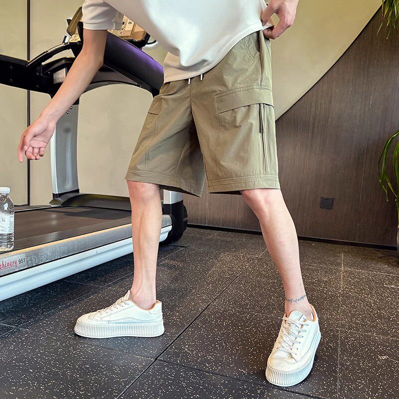 工装男士短裤夏季2025新款美式潮牌透气薄款速干休闲运动裤子男款