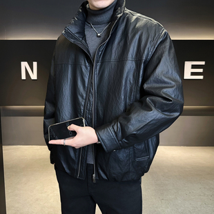 皮羽绒服男冬季2025新款轻薄加厚高端正品95白鸭绒立领男冬装外套