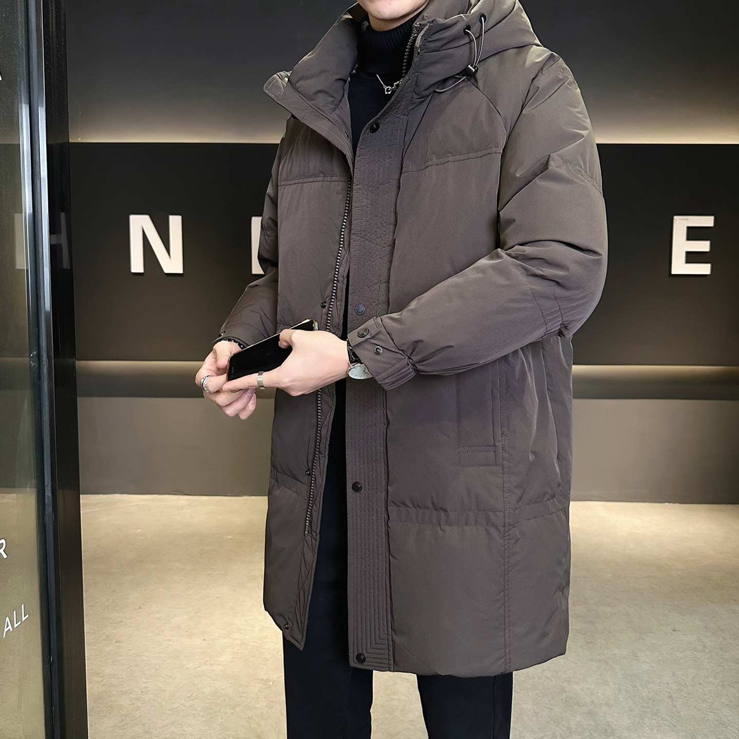 正品男士羽绒服中长款大衣外套