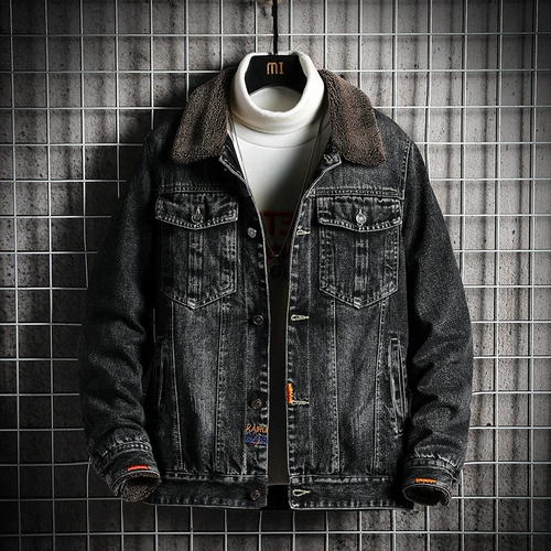 Джинсовая мужская демисезонная утепленная модная куртка для отдыха, коллекция 2023