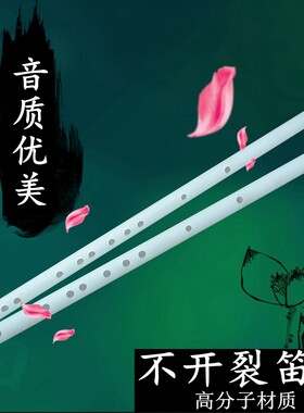凯艺树脂笛子彷玉笛古风白玉笛演奏专业横笛非竹笛魔道祖师笛F调