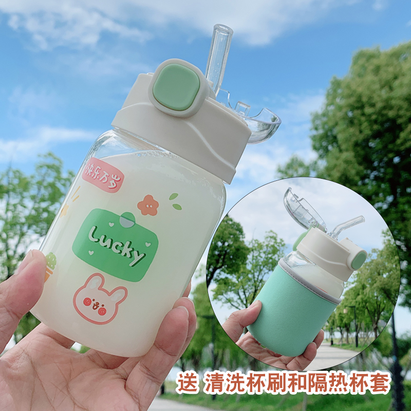 水杯女玻璃杯便携耐热防爆耐高温