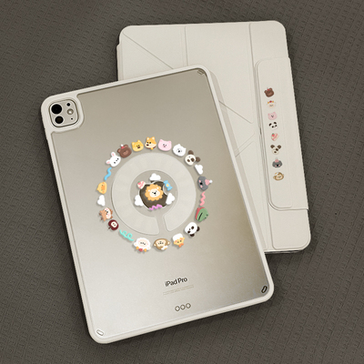 适用2025款ipad保护套air6透明壳pro磁吸拆分11英寸air5横竖10代旋转4支撑3y折13防弯摔12.9mini7全包亚克力8