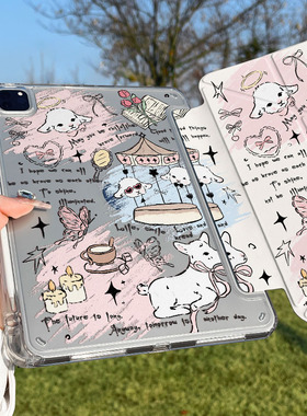 2025款ipadpro保护壳带笔槽air6适用苹果第9代10平板套4亚克力三11寸轻便四磁吸8支架mini7好看24三折5旋转13