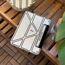线条手绘风ipadpro保护套ipad10壳air6苹果720旋转2025第9九代平板mini7外壳子11寸磁吸3Y折无笔槽单壳13双面