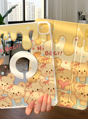 2025新款ipadpro保护套旋转air6保护壳11寸10磁吸9代2024适用苹果mini7平板5无笔槽4亚克力8可拆卸13防弯可爱