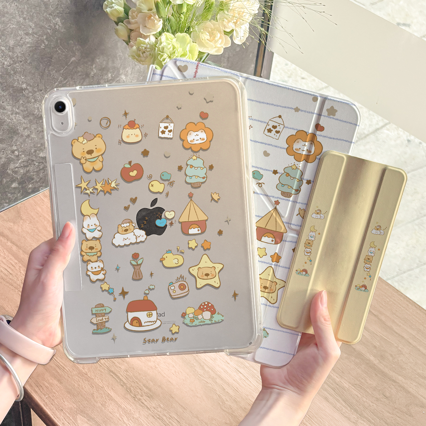 iPad保护壳带笔槽可拆分苹果新款