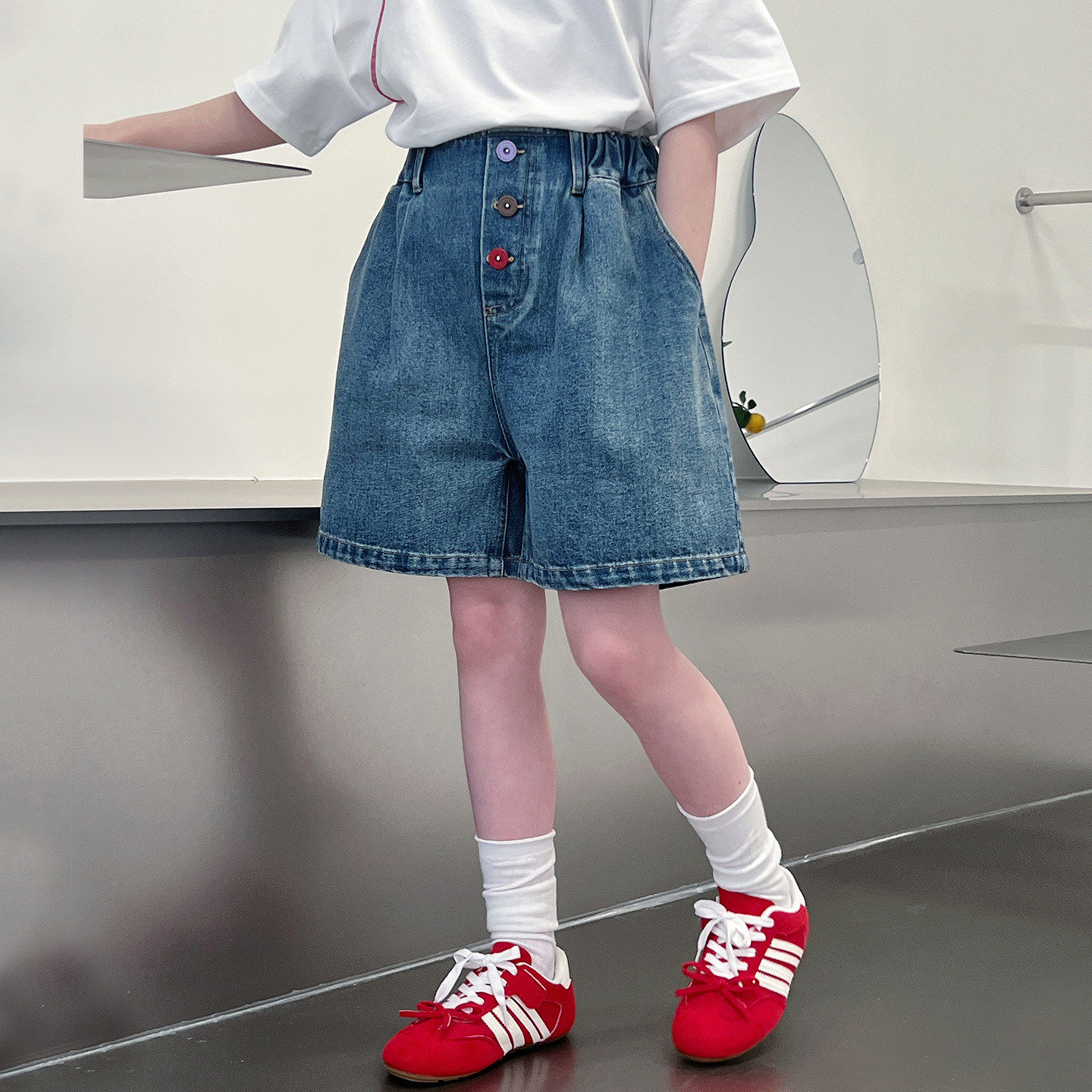 儿童洋气热裤牛仔短裤子女童宽松休闲五分裤大童中裤2026夏装新款