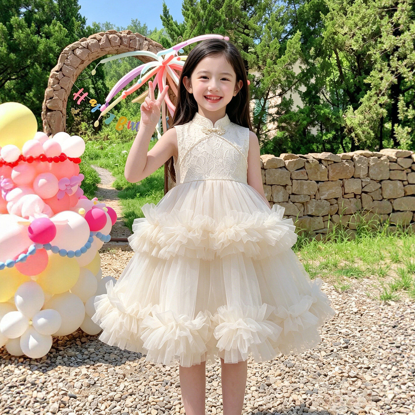 小女孩绝美公主裙日常可穿新中式生日裙子女童夏季连衣裙千金夏裙