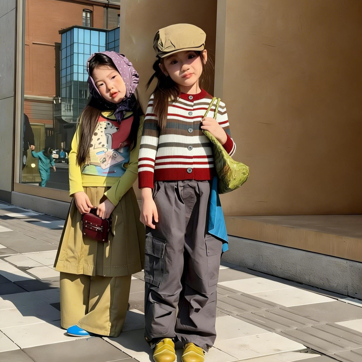 姐妹针织开衫2026春季新款童装女孩百搭宝宝撞色儿童条纹外套上衣