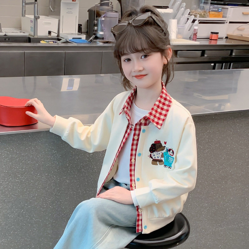 女童春装外套2026新款儿童洋气时髦休闲棒球服春秋款女孩网红上衣