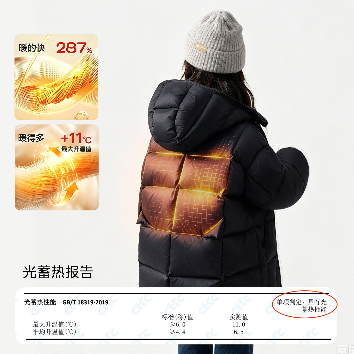 图图小象女童三防中长款羽绒服