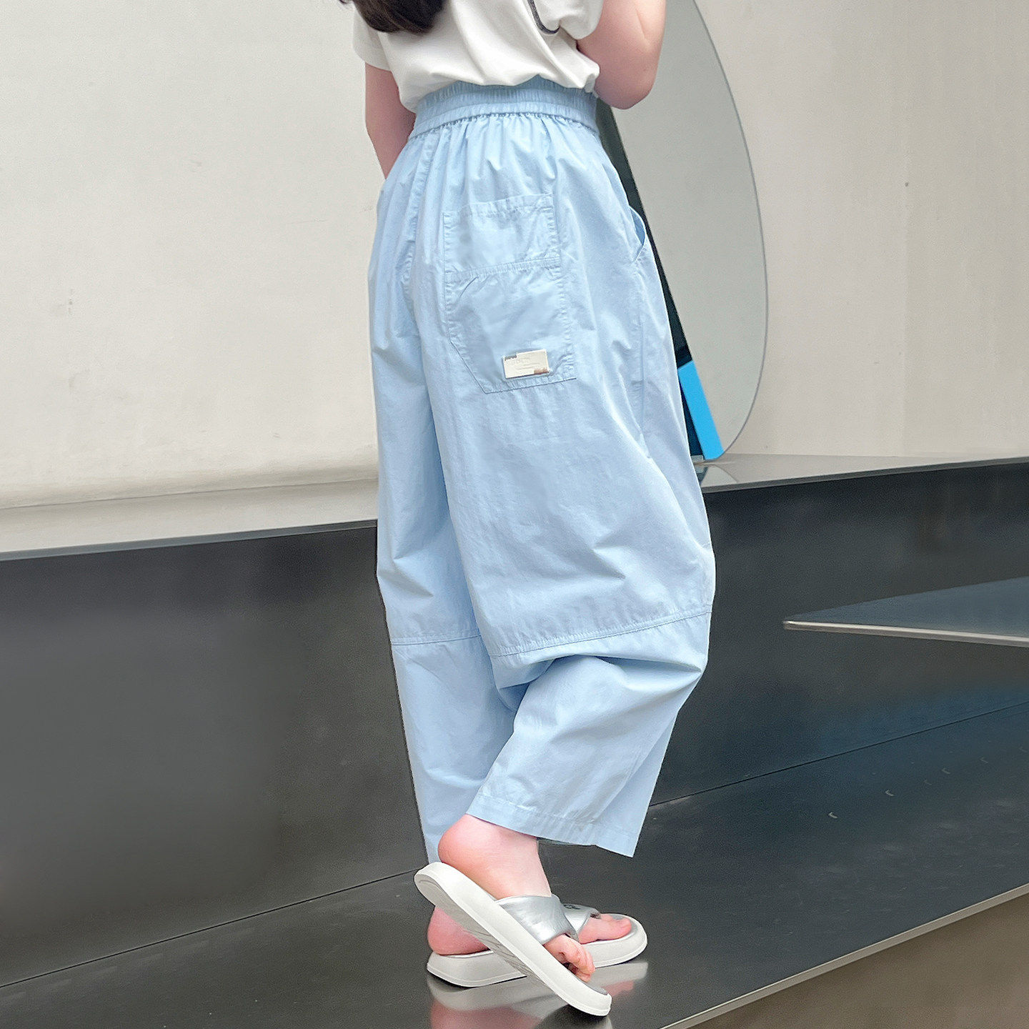 女童防蚊薄裤子儿童洋气休闲长裤大童九分工装裤女孩2026夏装新款