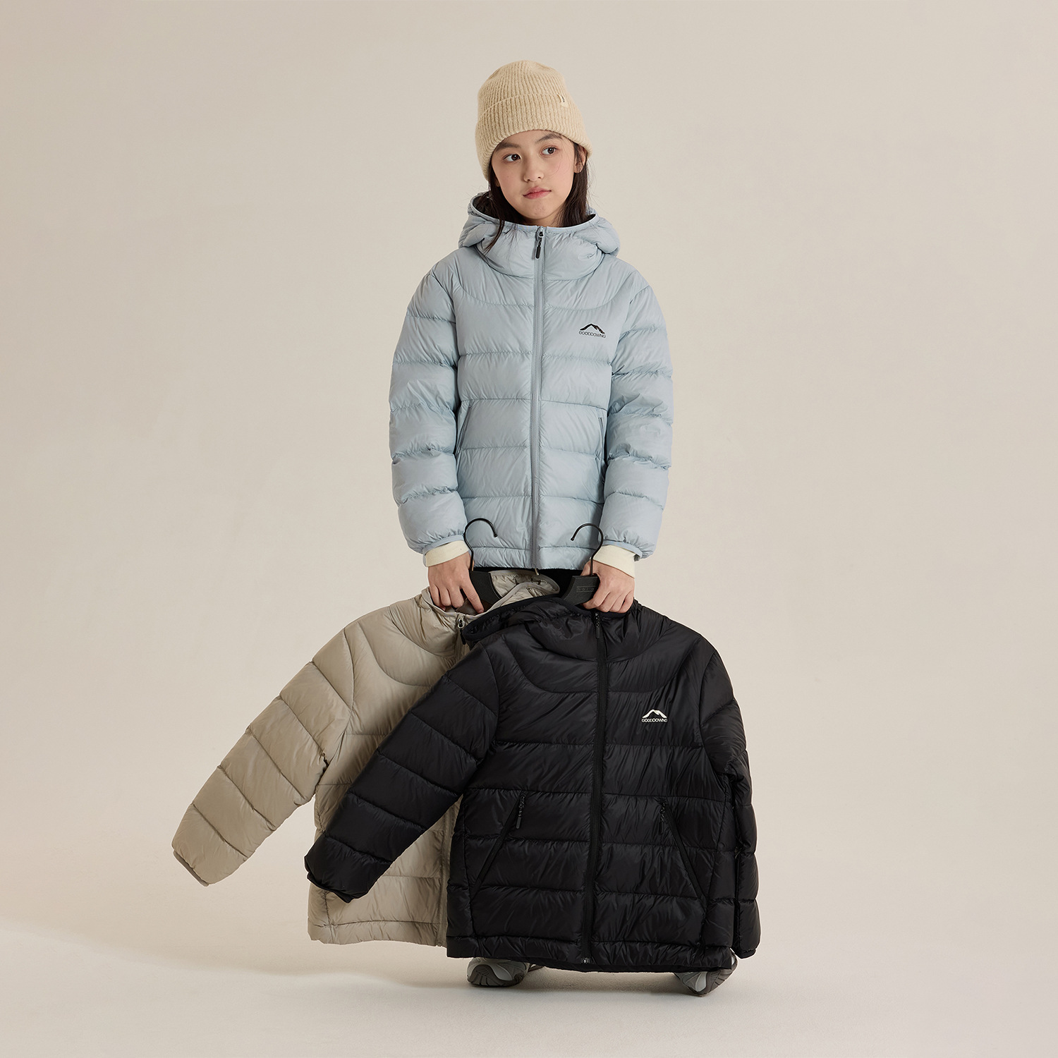 女童90绒排骨羽绒服2025冬装新款儿童中大童轻薄连帽保暖宽松外套