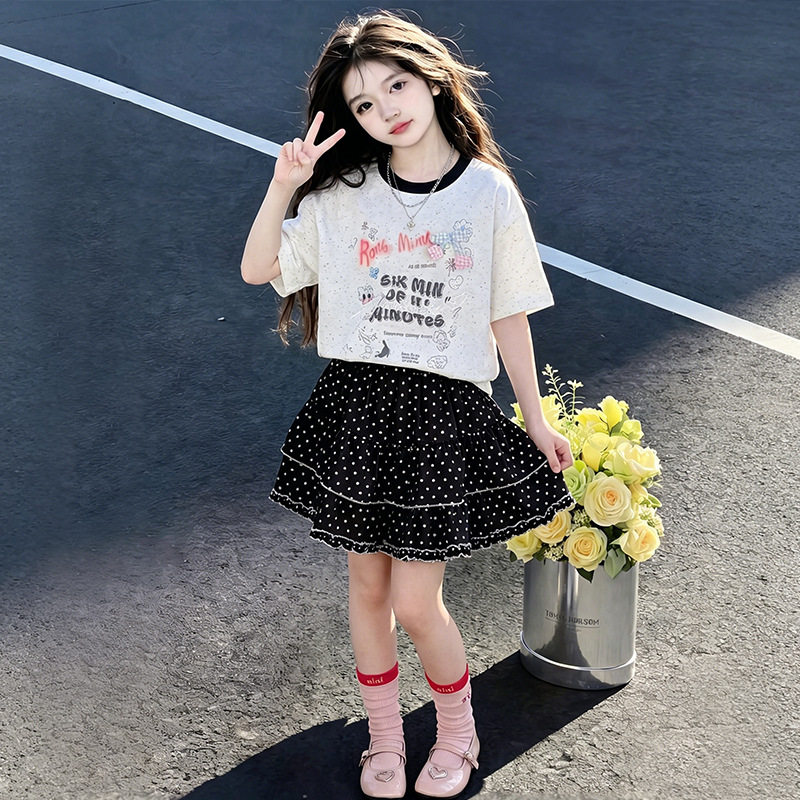 女童夏装套装2026新款洋气儿童时髦半身裙两件套女孩夏款网红衣服