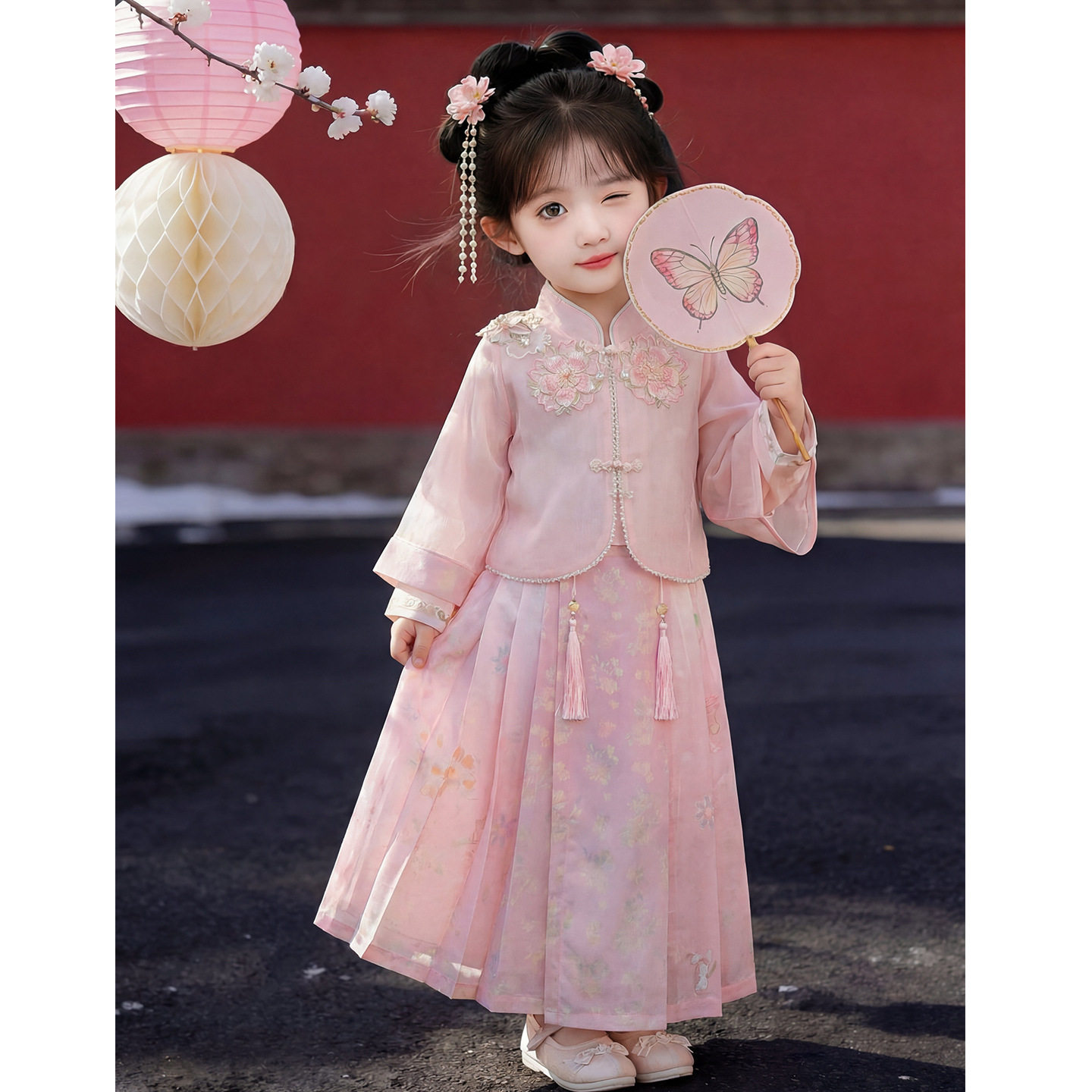 女童汉服马面裙套装2026新款