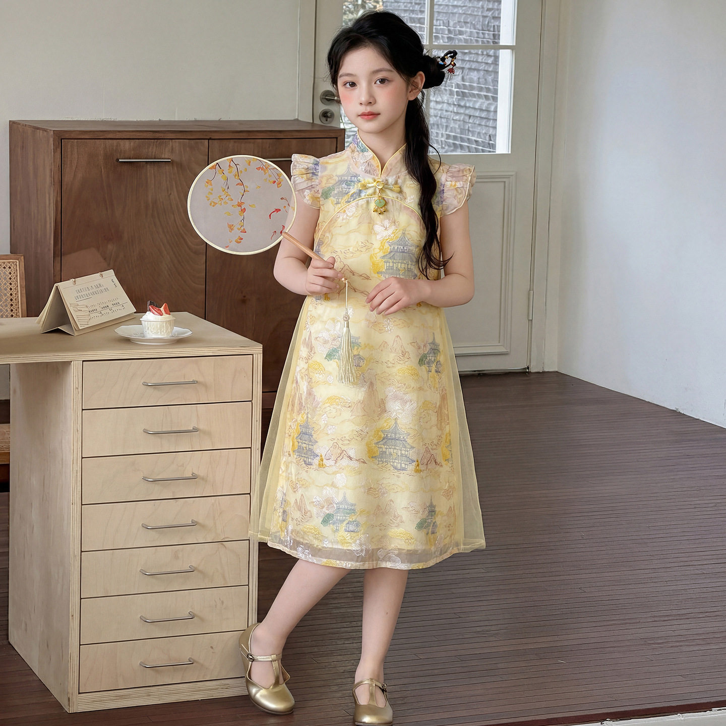女童夏装旗袍2026新款儿童女孩夏季裙子中国民族风汉服碎花连衣裙