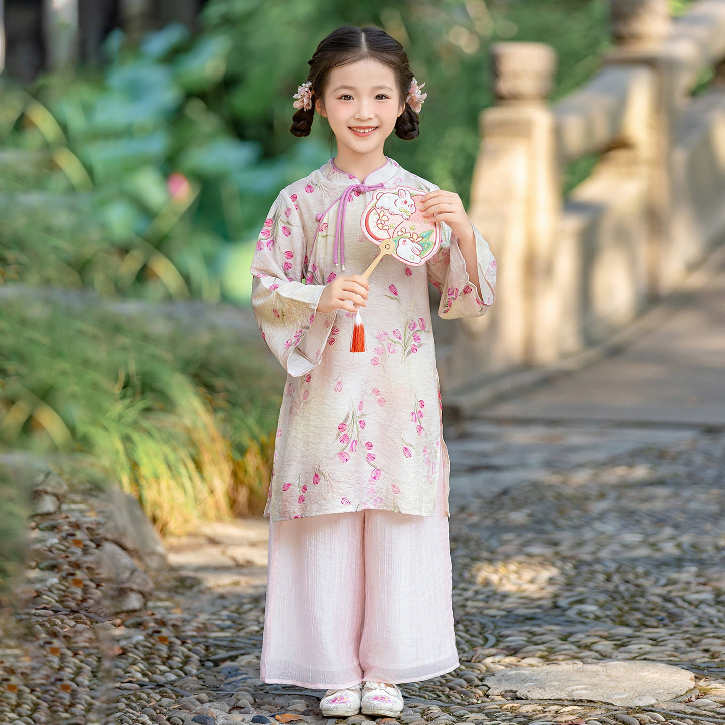 春夏国风苎麻盘扣印花衬衫
