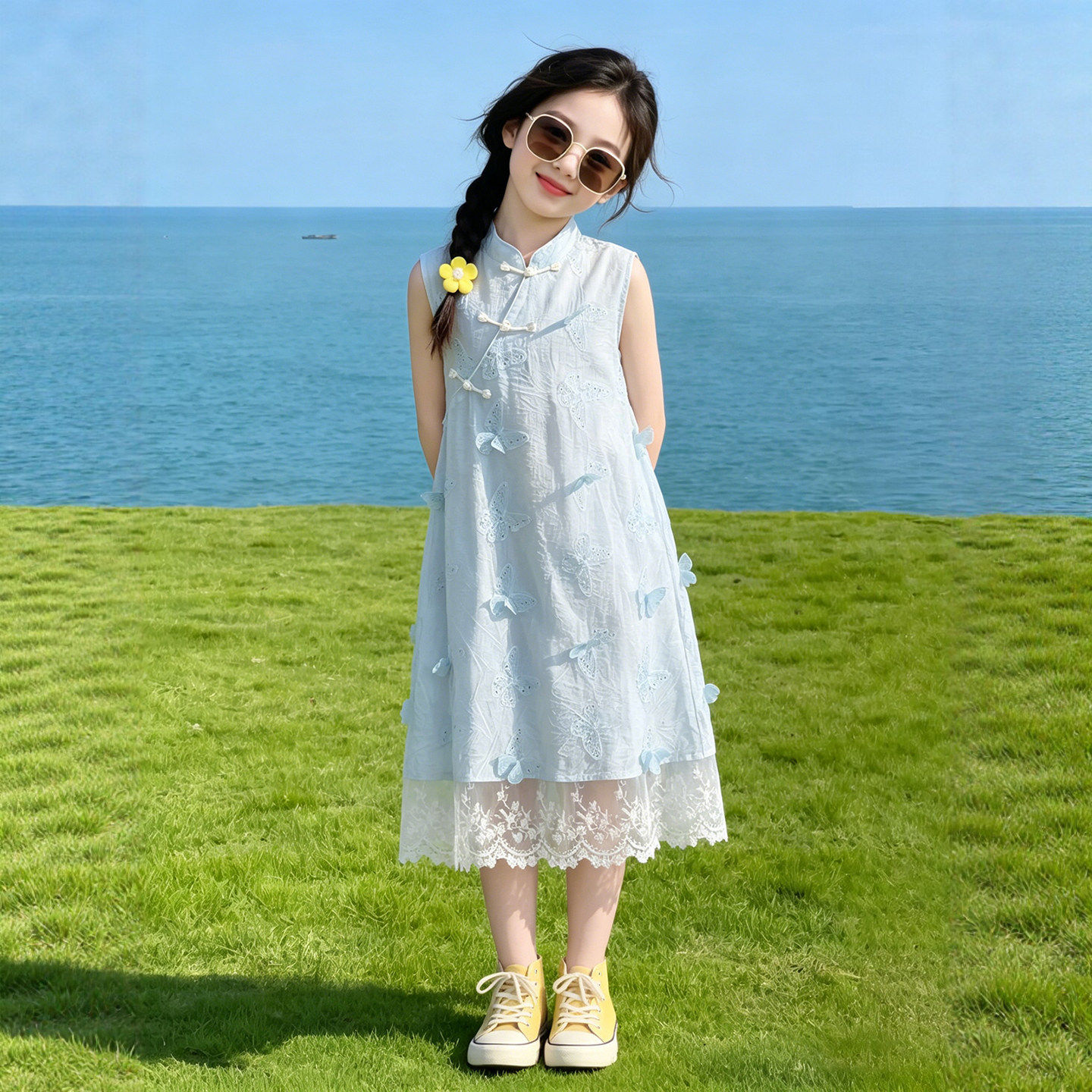2026超火女童连衣裙设计感小女孩绝美新中式旗袍裙超好看儿童裙子