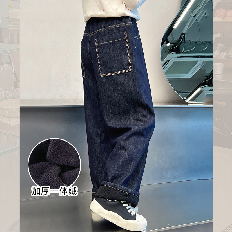 一体绒加厚儿童直筒牛仔裤女童洋气休闲裤大童长裤子2025冬装新款,童装/婴儿装/亲子装,儿童牛仔裤,淘宝优惠券,粉丝福利购,淘宝优惠卷