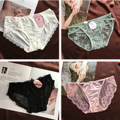蕾丝速干丝滑透气 女透明短裤 瑕疵品 瑕疵品性感网纱低腰三角内裤