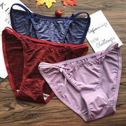 Năm mới màu đỏ năm nay màu đỏ cám dỗ ren trong suốt hip lady đồ lót eo thấp liền mạch tóm tắt
