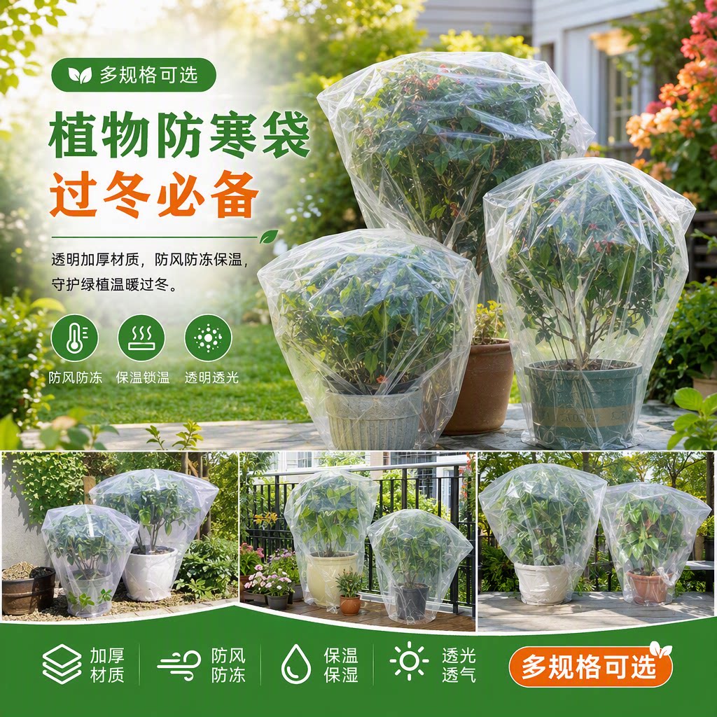 加厚塑料薄膜花卉盆栽过冬防冻