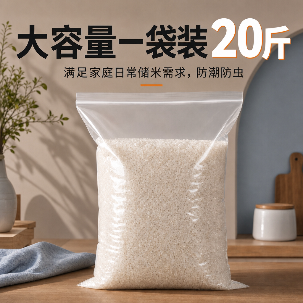 食品级加厚透明大米密封袋