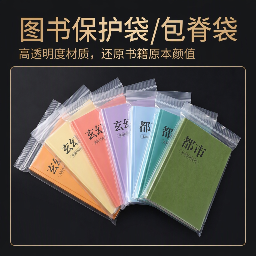图书密封袋防尘防潮自封口袋子透明塑料一次性保护袋书籍专用防水