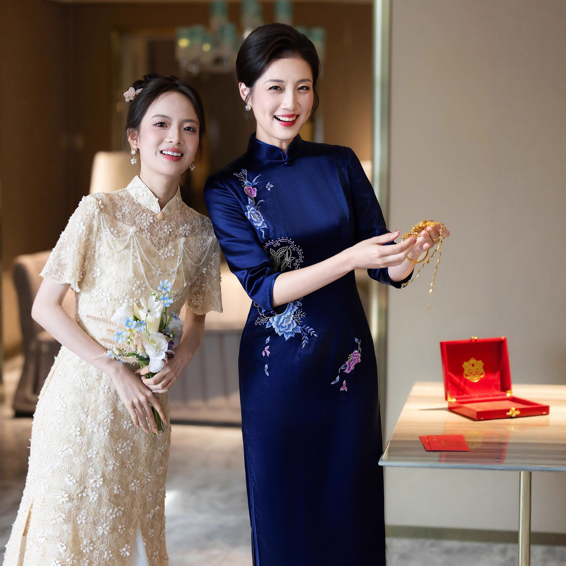 懿菲女装2026新款壹美佳人旗袍裙正品忆花益佳红先生崔万志旗舰店