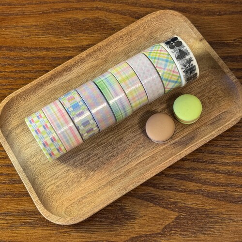 【绒昼小眠Plush Nap】原创韩系格子台湾和纸拉条无离型手帐胶带