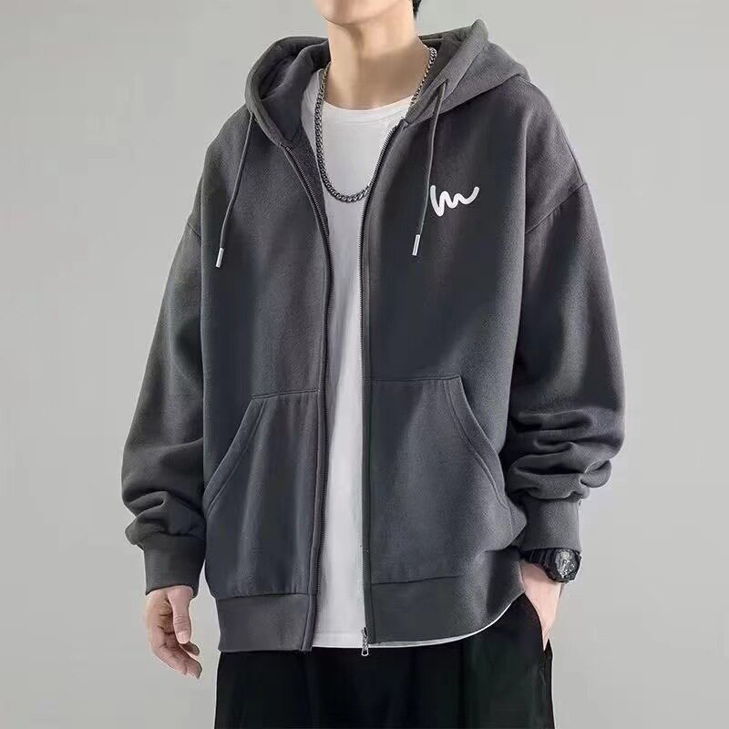 山东即墨纯棉重磅420克纯棉男生春秋季潮牌宽松休闲连帽情侣开衫