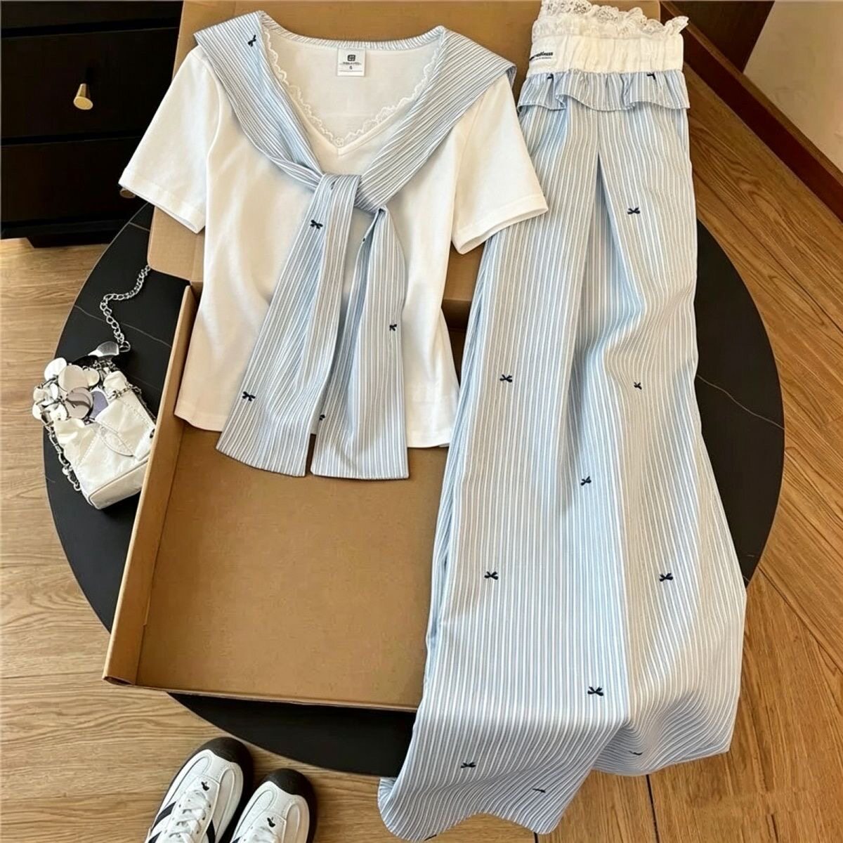 女童韩版夏装初中生不撞款套装假儿童运动套装
