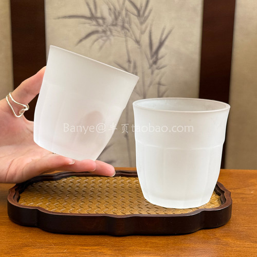 咖啡店复古萃取玻璃咖啡杯冰美式drity杯拿铁澳白牛奶杯冷饮杯子