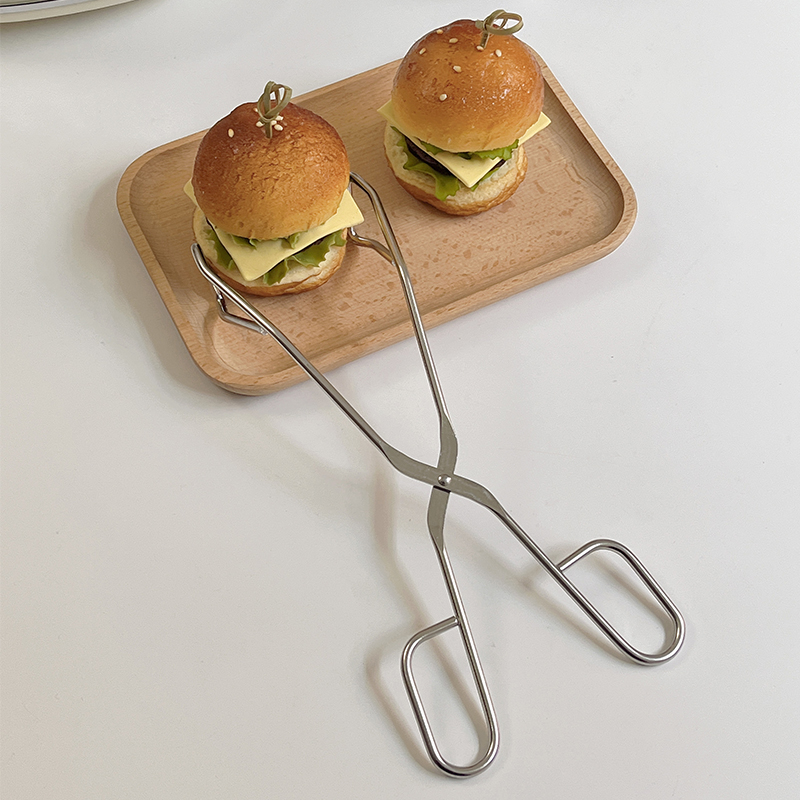ins韩国风不锈钢烘焙烧烤面包夹子糕点夹剪刀夹食物夹BBQ烧烤工具