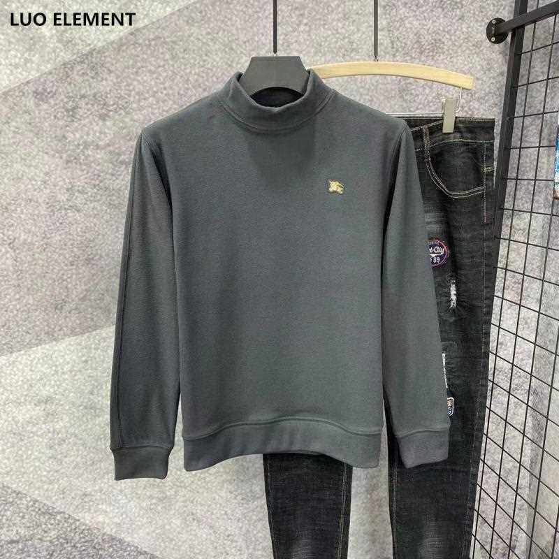 德绒半高领打底衫男 加厚大码体恤中领内搭修身秋冬男士长袖t恤潮