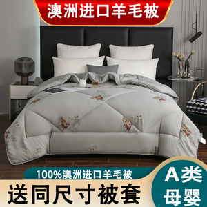 高端抗菌澳洲进口羊毛被100纯羊毛冬被加厚保暖羊绒被芯驼绒官方