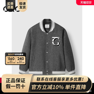 GXG男装 夹棉棒球夹克男通勤棒球服外套24年冬G24X214074 商场同款