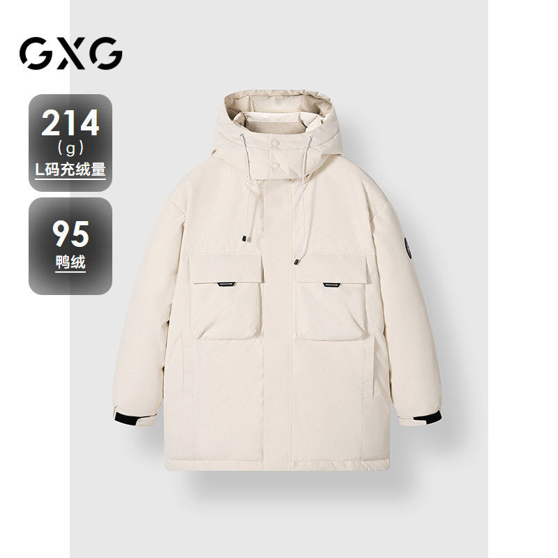 【A】GXG男装商场同款工装中长款羽绒服男通勤24冬新品G24XY24026
