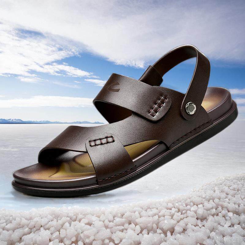 德国骆驼动感凉鞋男真皮沙滩鞋两用防滑休闲头层牛皮凉鞋夏季新款